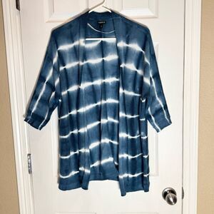 Torrid Women’s Cardigan Blue and White Tie-Dye Size 0 (Large/12) Casual